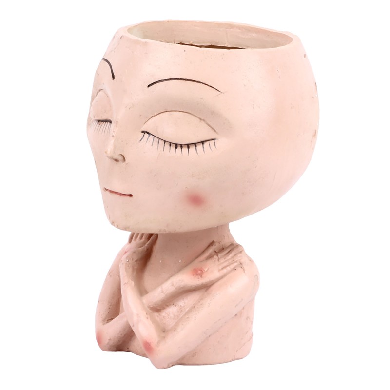 Face Head Planter Succulent Plant Flower Pot Resin Container Face