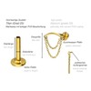PIERCINGLINE Titanium Labret with Internal Thread Bow + 2 Chains