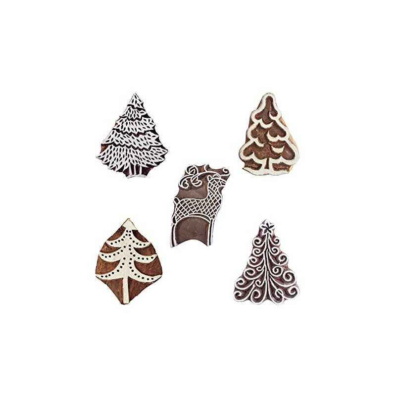 Royal Kraft Tree Wooden Printing Stamps (Set of 5) -