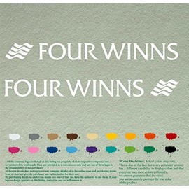 Pair of Four Winns Boats Compatible Replacement Decals Vinyl Stickers Boat Outboard Motor Set of 2 (18", White 010)