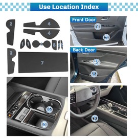 SXCY for 2025 2026 Nissan Murano Cup Holder Inserts Liner 2025 2026 Murano Door Slot Mats for 2025 2026 Nissan Murano Accessories Cupholder Console Inserts Liner Non-Slip Waterproof Mats (Black)