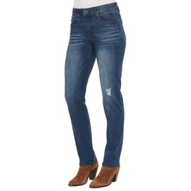 Democracy Women's Ab Solution Straight Leg Jean, Blue Vintage, 16