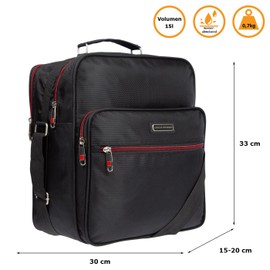 Christian Wippermann Flight Attendant Shoulder Bag Work Bag Men's Bag Black in Portrait Format