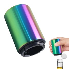 Novotend - Destapador de Cerveza Magnetico, Abridor de Botellas Automatico de Acero Inoxidable, Abrebotellas de Cerveza Facil de Usar, Abre Sodas Regalo para Hombre (Láser)