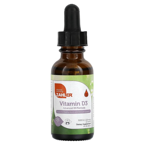 Zahler Vitamin D3, Advanced D3 Formula, 125 mcg (5,000 IU),