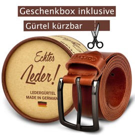 Cartvelli Men's Leather Belt Cognac Brown / Cuero - Made in Germany -