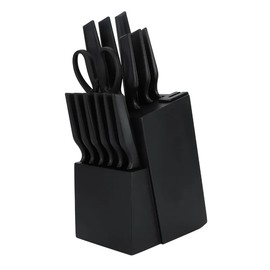 KingGala Knife Set, 15-Piece Kitchen -Knife Sets Stainless Steel Kitchen Knife Set with Sharpener and Black Knife Block