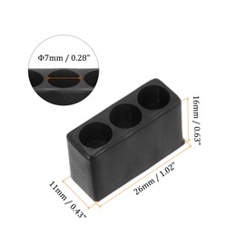 sourcing map 6pcs Plastic Hex Shank Screwdriver Bit Holder Organizer 3 Holes 1/4 Inch Plastic Drill Bits Storage Case for Any 1/4" Hex Shank Metal Driver Bits Use, Black