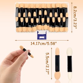 120PCS Eyeshadow Applicators with Organizer, Disposable Eyeshadow Sponge Brush Double-Sided, Multi-Purpose Makeup Tool