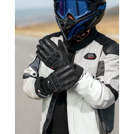 KEMIMOTO Winter Motorcycle Gloves, Rainproof Riding Warm Gloves with Touchscreen for Motorcycle Riding, ATV, UTV, Snowmobile Black L