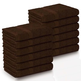 Generic Black/Brown/Navy Hand Towels, Economy Salon Towel, 15 x 25 Inches Cotton Blend Facial Towels, Basic Hand Towels Bulk, Gym Towels for Workout and Home use