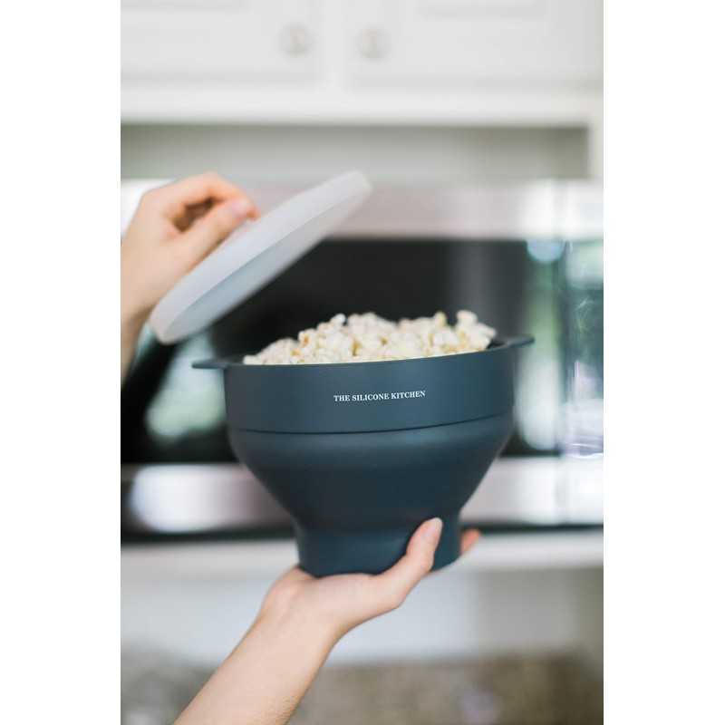 The Silicone Kitchen Silicone Microwave Popcorn Maker Collapsible Bowl, Non-Toxic,