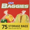 Hefty Baggies Food Storage Bags, Gallon Size, Twist Tie, 75