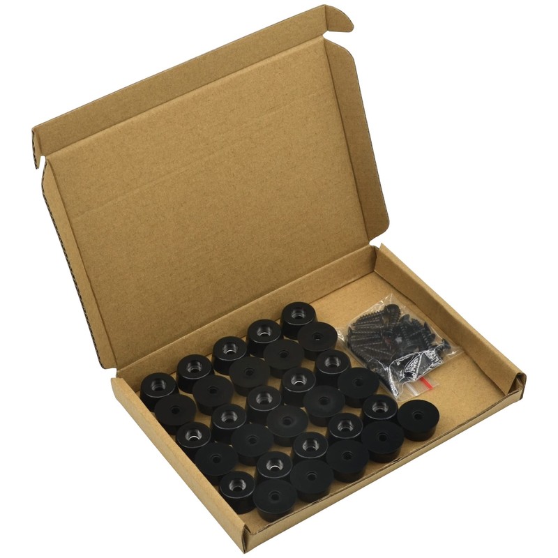 30 PCS Round Rubber Feets with Screws,Rubber Non Slip Furniture