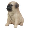Ebros Lifelike Sitting Pug Dog Statue 6" Tall Pet Pal