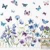 2 Sheets Flowers Butterflies Wall Decals Chrysanthemums Sunflowers Botanical Wall