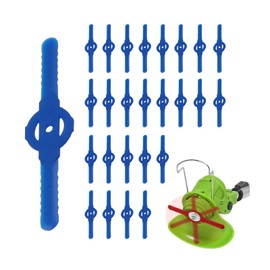 MIBICIRI 20 Pieces Plastic Grass Trimmer Blades, Replace Plastic Cutter Blades, 139mm Weed Wacker Head Blades Lawn Mower Weed Eater Blades (Blue)