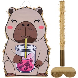 Soulchen Capybara Birthday Party Piñata Capybara Decorations 15.57 x 10.3 x 2.8 Inches Includes Stick Blindfold Confetti Birthday Party Supplies