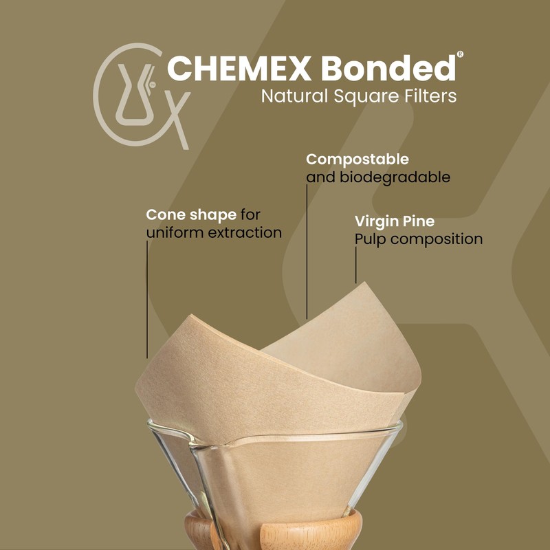 Chemex Bonded Filter - Natural Square - 100 ct -