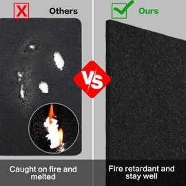 Rupse 2PCS Carbon Felt Welding Blanket, Soldering Mat 36" x 20"/12.2" x 12.2" Heat Resistant Fabric 1800°F High Temperature Insulation Pad Welding Pipe Flame Retardant Protection Pad Fireproof Mat