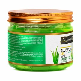 Indus Valley 100% Pure Aloe Vera Gel with Vitamin C & E for Skin & Hair | Non-Sticky Natural Aloe vera Gel - Soothes & Face Moisturizes (400Ml)