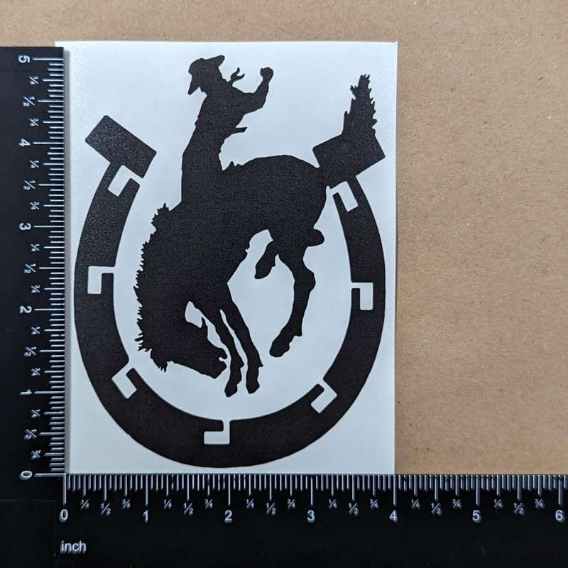 Cowboy Decal 4 Pack: Bucking Bronco Silhouette, Cowboy Hat, Hat