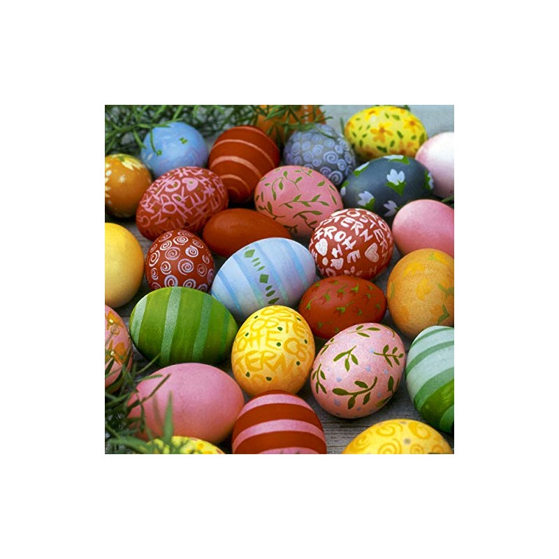 Table Decoration 20 Pieces Napkins Many Colourful Easter Eggs Easter