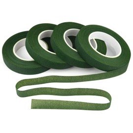 Dolaso 4 Roll Florist Tape - 12mm Width Dark Green Flower Tape Florist Stem Wrap Bouquet Tape for Bouquet Stem Wrapping and DIY Handcrafts 30 Yard/Roll