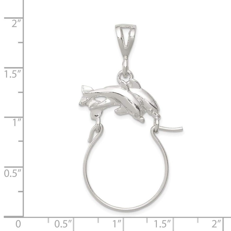 925 Sterling Silver Dolphin Charm Holder