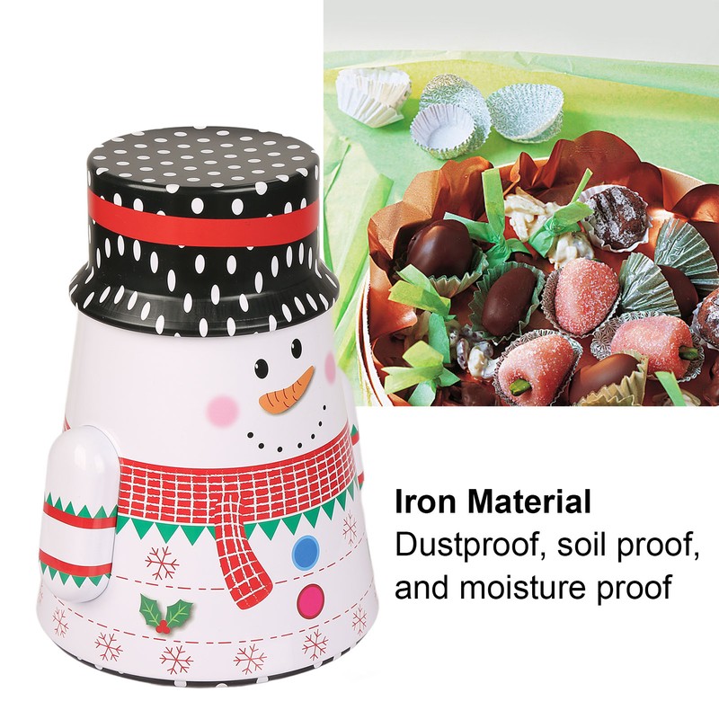 Christmas Candy Iron Box Roly Poly Design Santa Claus Snowman