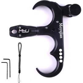 Moyujian Compound Bow Release,Archery Release Aids, 360 ° Rotatable, Mechanized Aesthetic Design for Thumb Release，Composite Bow Three Finger Release Suitable for Adults and Teenagers (Black)