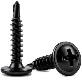 4.2mm x 13mm (Pack of 50) Black Self Drilling Phillips Wafer Head Screws Steel Self Tapping Screws for Metal Sheets Roofing Windows - M11A 4.2x13_50