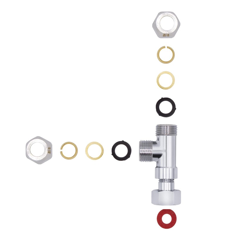 VARIOSAN 10360 3/8 Inch Brass T-Piece Distributor for Angle Valves,