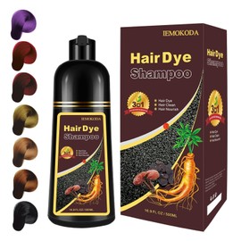 Fedulili Hair Dye Shampoo 3 In 1, Cherry Brown Hair Color Treated Shampoo Para Canas, Semi-Permanent 15 Minutes, Home Use for Men & Women Parent, 500ml