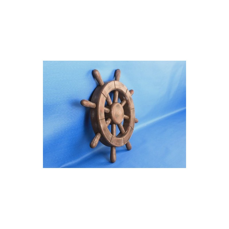 Hampton Nautical Rustic Wood Finish Ship Wheel, 12"