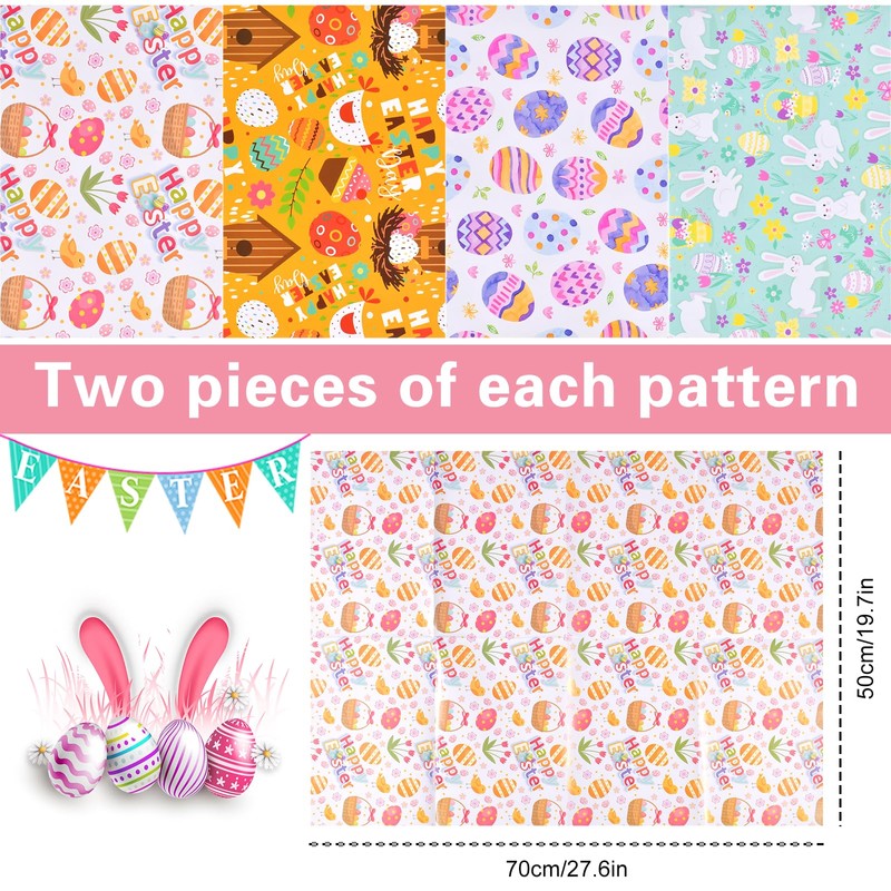 8 Sheets of Easter Wrapping Paper, Easter Wrapping Paper, DIY