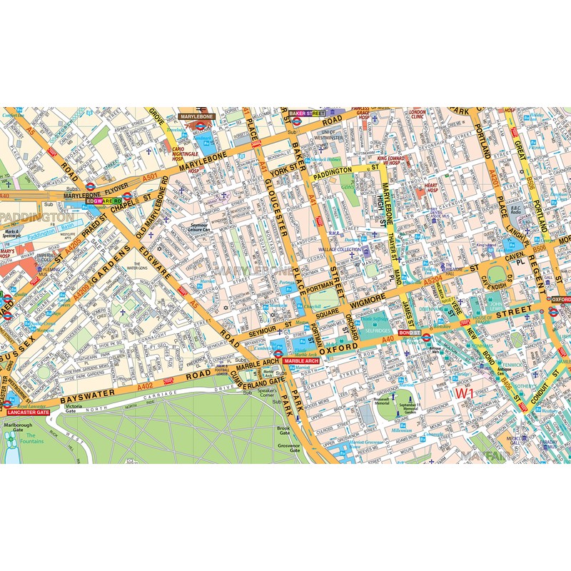 HUGE LAMINATED/ENCAPSULATED - Central London Map POSTER - Absolutely Stunning