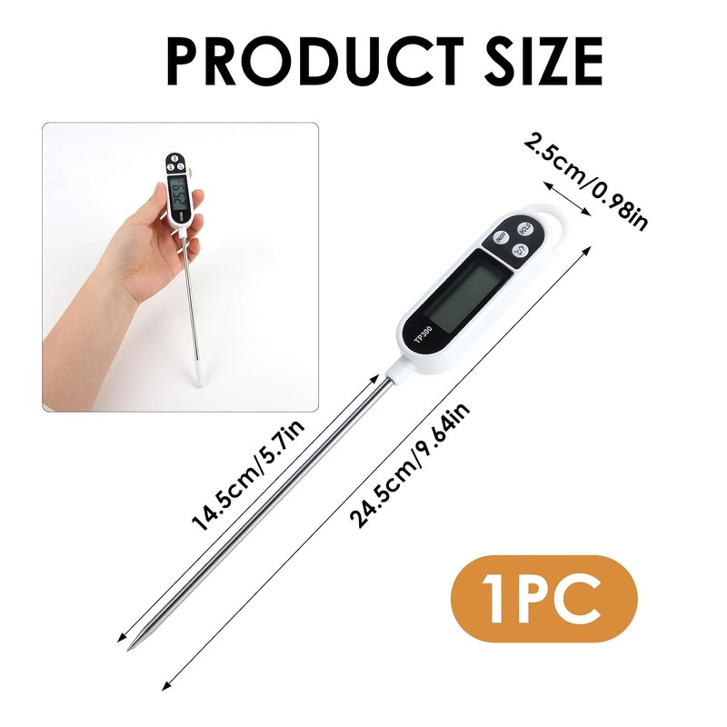 Digital Meat Thermometer - Instant Read, Waterproof, with LCD Display