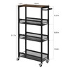 MOOACE Slim Storage Cart, 4 Tier Rolling Kitchen Shelving Unit