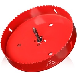 Hole Saw 7-1/2" (190mm) for Wood, 7.5 inch HSS Bi-Metal Hole Cutter with Pilot Drill Bit for Woodworking, PVC Boards, Drywall and Plastic, 3/8" Triangle Shank