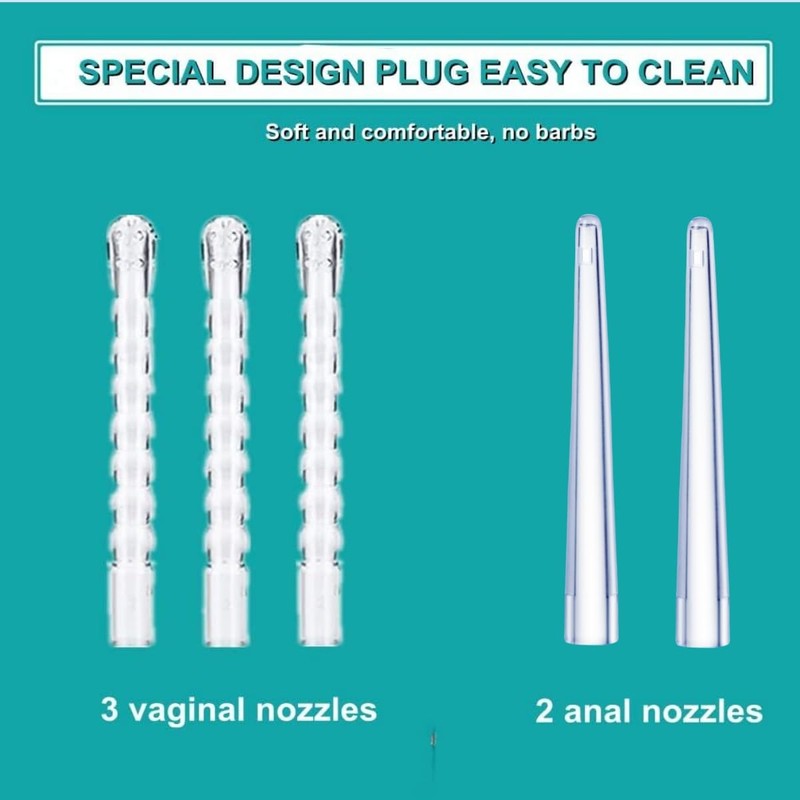 600ml Vaginal Cleaner- Enema Douche Vaginal Cleaning Kit, 5 Nozzltips-Reusable