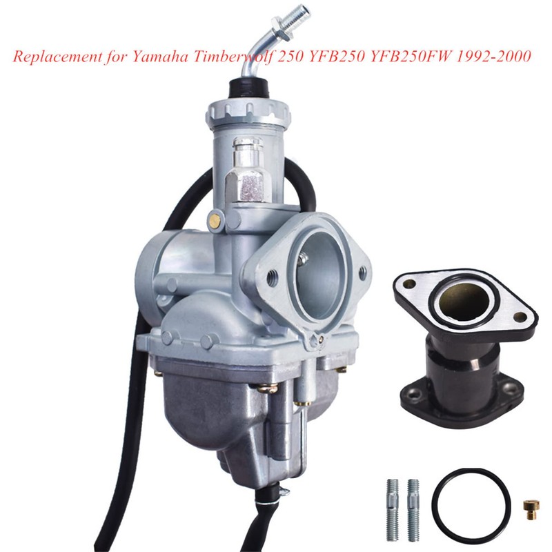 Carburetor with Intake Boot Replacement for Yamaha Timberwolf 250 YFB250