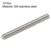 sourcing map Fully Threaded Rod M3 x 30 mm 304