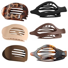 Hair Claw Clips for Women, Claw Clip, 6 PCS Flat Hair Clips for Thick Thin, Curved Design, Large Matte Claw Nonslip, Claw Clips Nonslip for Girls Decoration