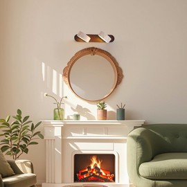 CYGGLL Led Linear Bathroom Lighting Fixtures Over Mirror Vanity Lighting Fixtures Farmhouse Bathroom Vanity Wood Stone Wall Sconce Wall Lamp Nordic Style 2 Lights