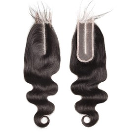 Brazilian 2x6 Swiss Lace Closure Body Wave Remy Hair High Ratio Hair Closure Human Hair Middle Part Lace Closure Natural Color (20 inch)