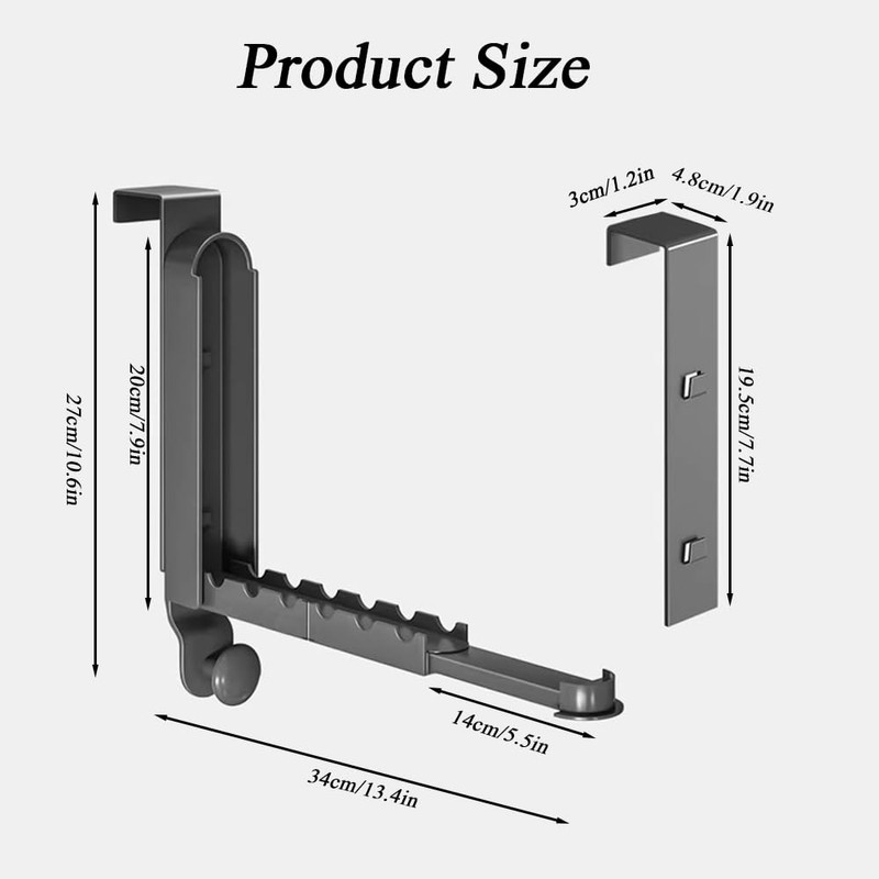 Foldable Over The Door Drying Racks for Laundry, Retractable Hooks
