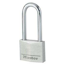 Master Lock 9140EURDLH Key Padlock in Aluminium with Long Shackle, Grey, 4 x 8.9 x 1.3 cm