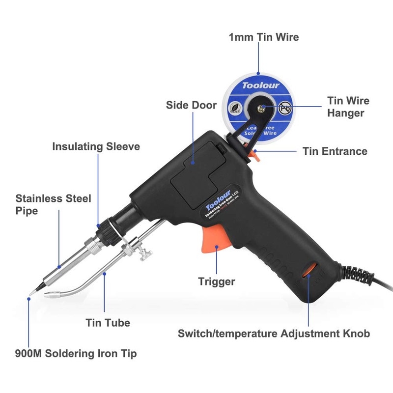 Soldering Gun Kit Industrial Automatic Solder Feeding, 60W Temp Control