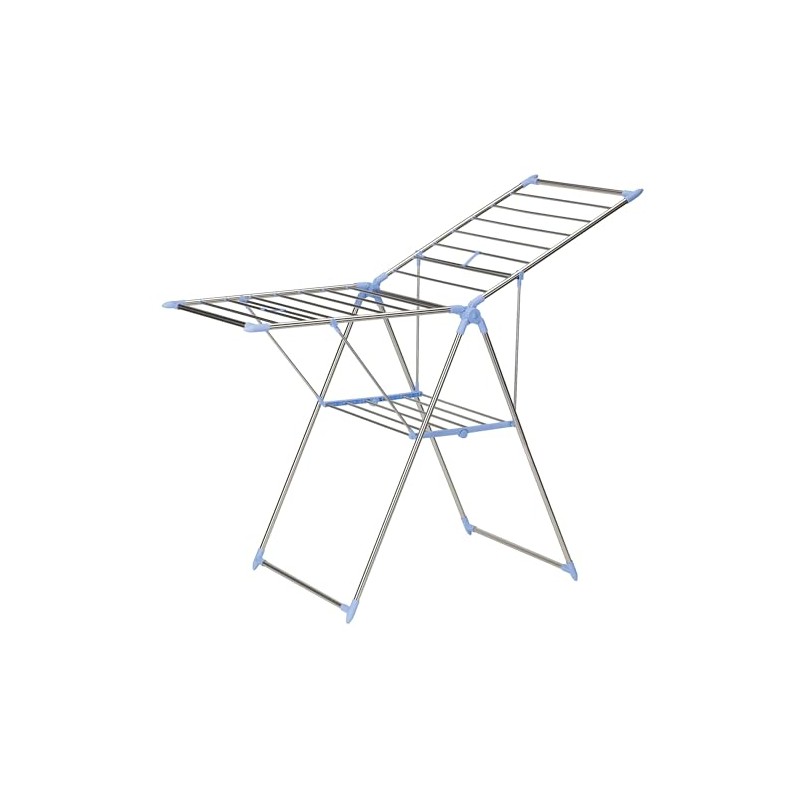 Household Essentials Collapsible Adjustable Gullwing Metal Clothes Drying Rack, Grey